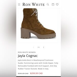 Ron White Women's Cognac Ankle Boot
